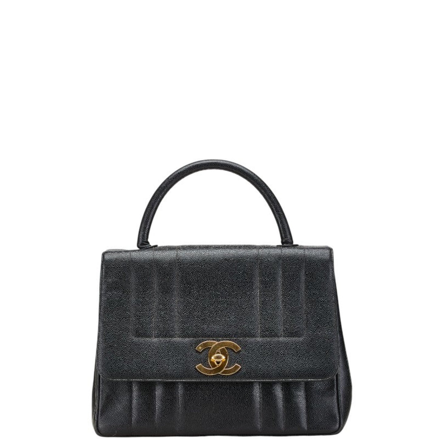 Chanel Black Grained Calfskin Handbag ()