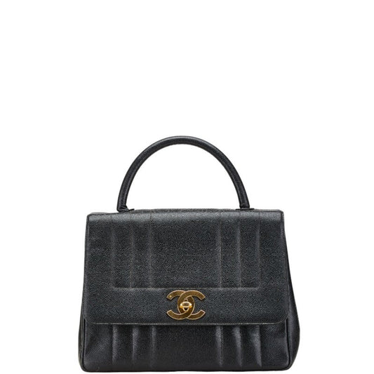 Chanel Black Grained Calfskin Handbag ()