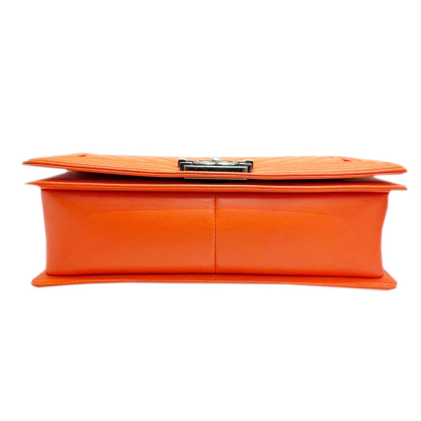 Chanel Boy Chanel Orange Leather Shoulder Bag ()