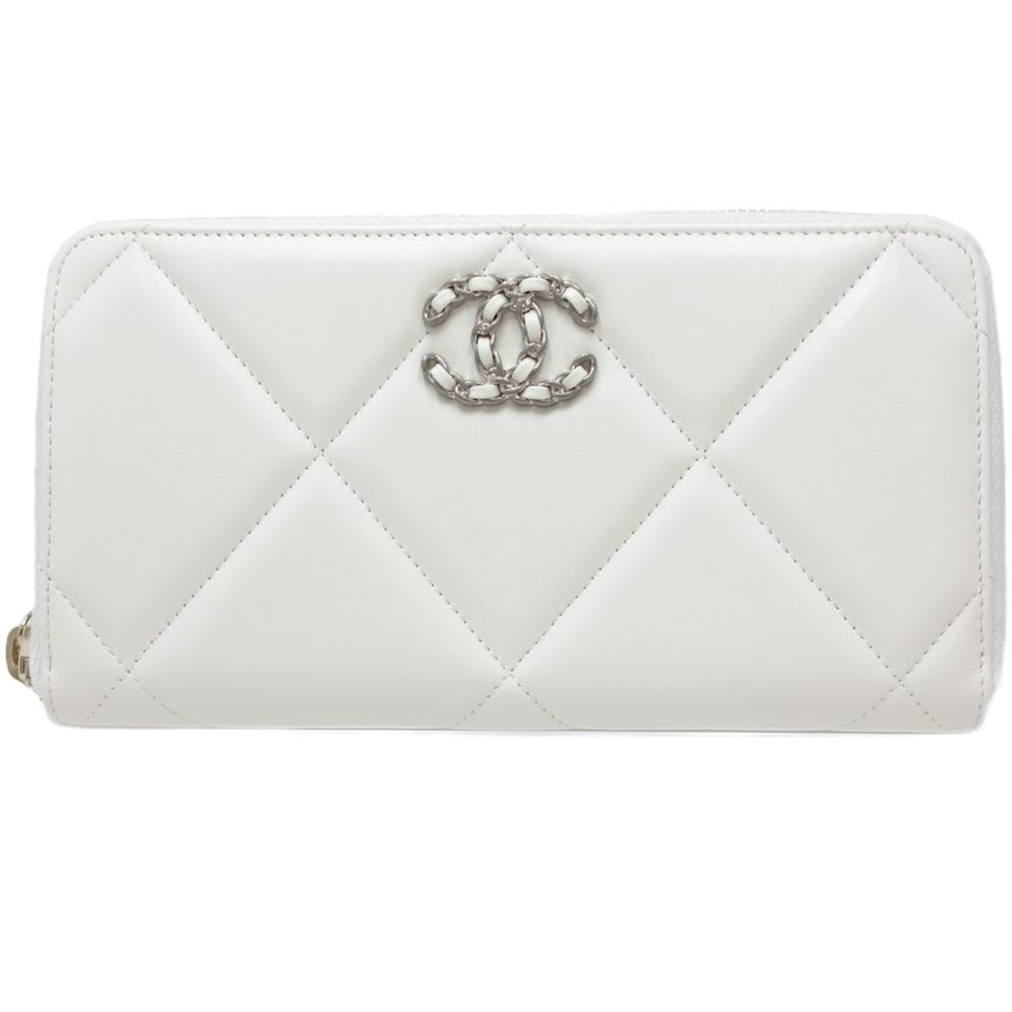 Chanel White Leather Wallet (Bi-Fold) ()