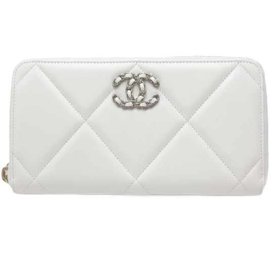 Chanel White Leather Wallet (Bi-Fold) ()