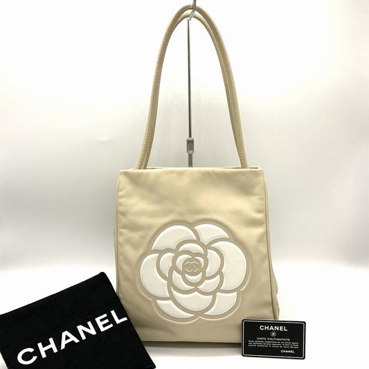 Chanel Beige Leather Shoulder Bag Tote Bag ()