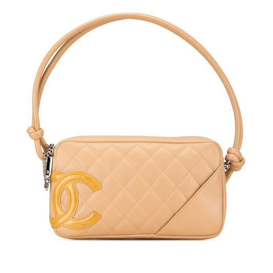 Chanel Beige Yellow Leather Handbag Shoulder Bag ()