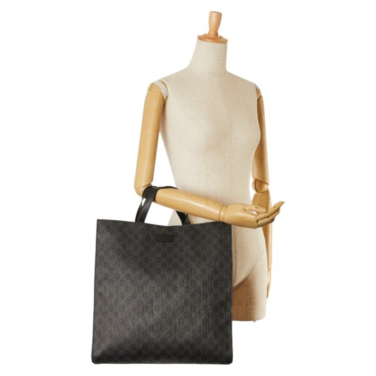 Gucci Black Gray Pvc Leather Handbag Tote Bag ()