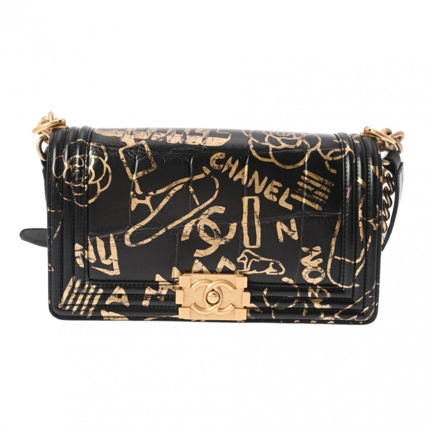 Chanel Boy Chanel Black Leather Shoulder Bag ()