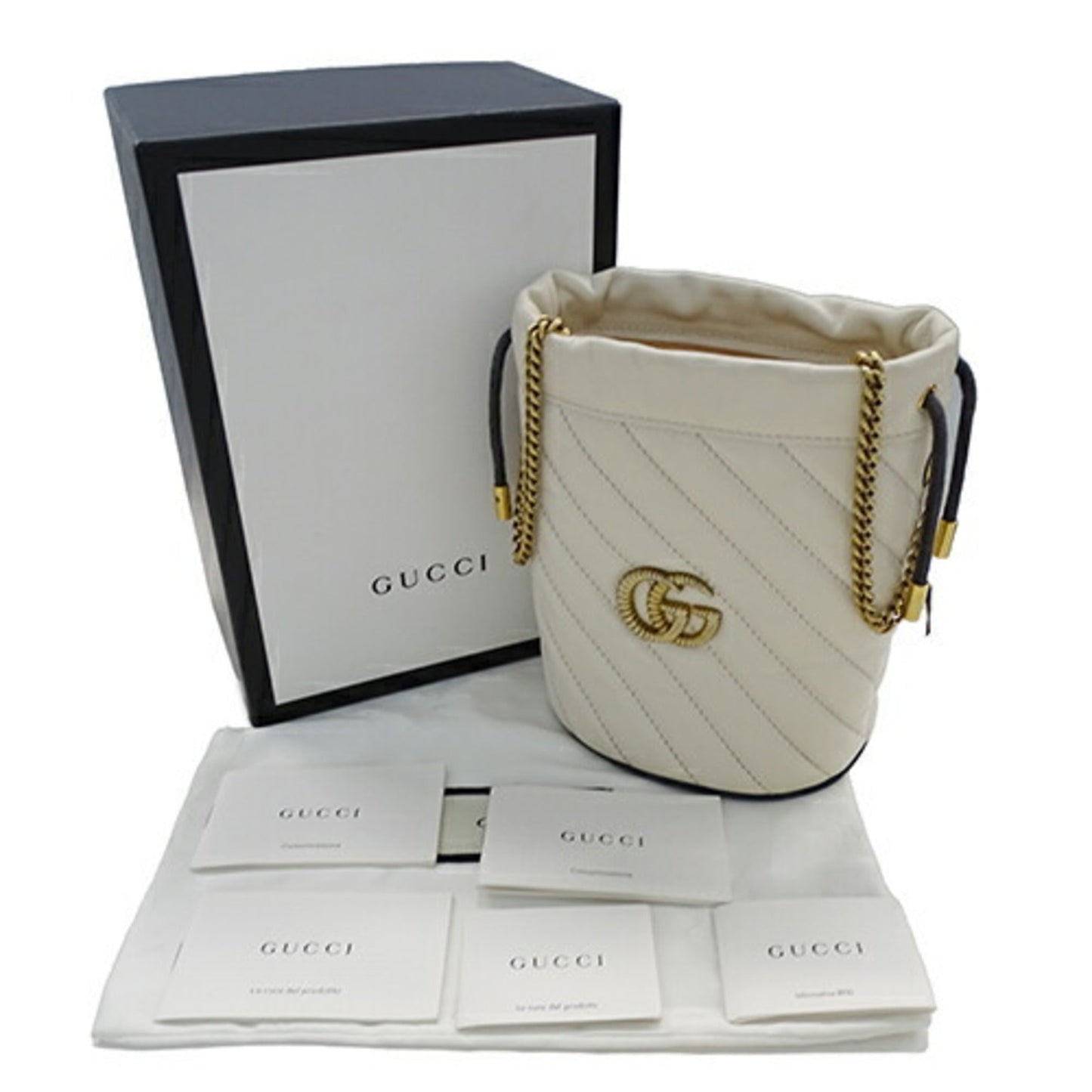 Gucci Gg Marmont White Leather Shoulder Bag ()