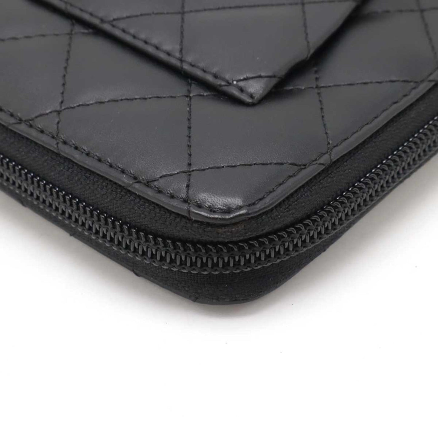 Chanel Black Pink Cambon Ligne Long Wallet (Bi-Fold) ()