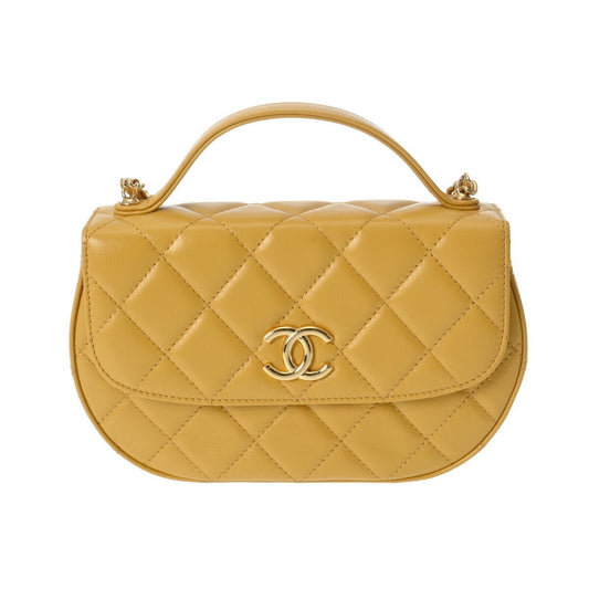 Chanel Yellow Leather Shoulder Bag ()