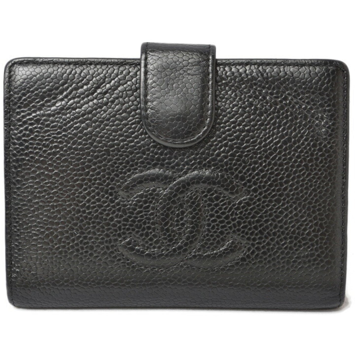 Chanel Black Grained Calfskin Wallet (Bi-Fold) ()
