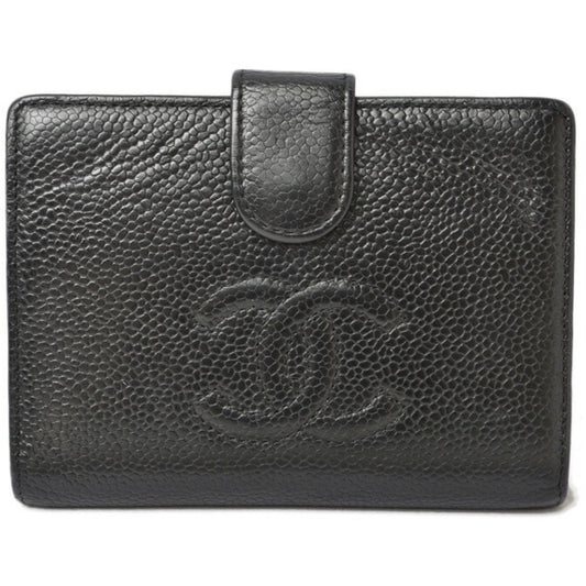 Chanel Black Grained Calfskin Wallet (Bi-Fold) ()