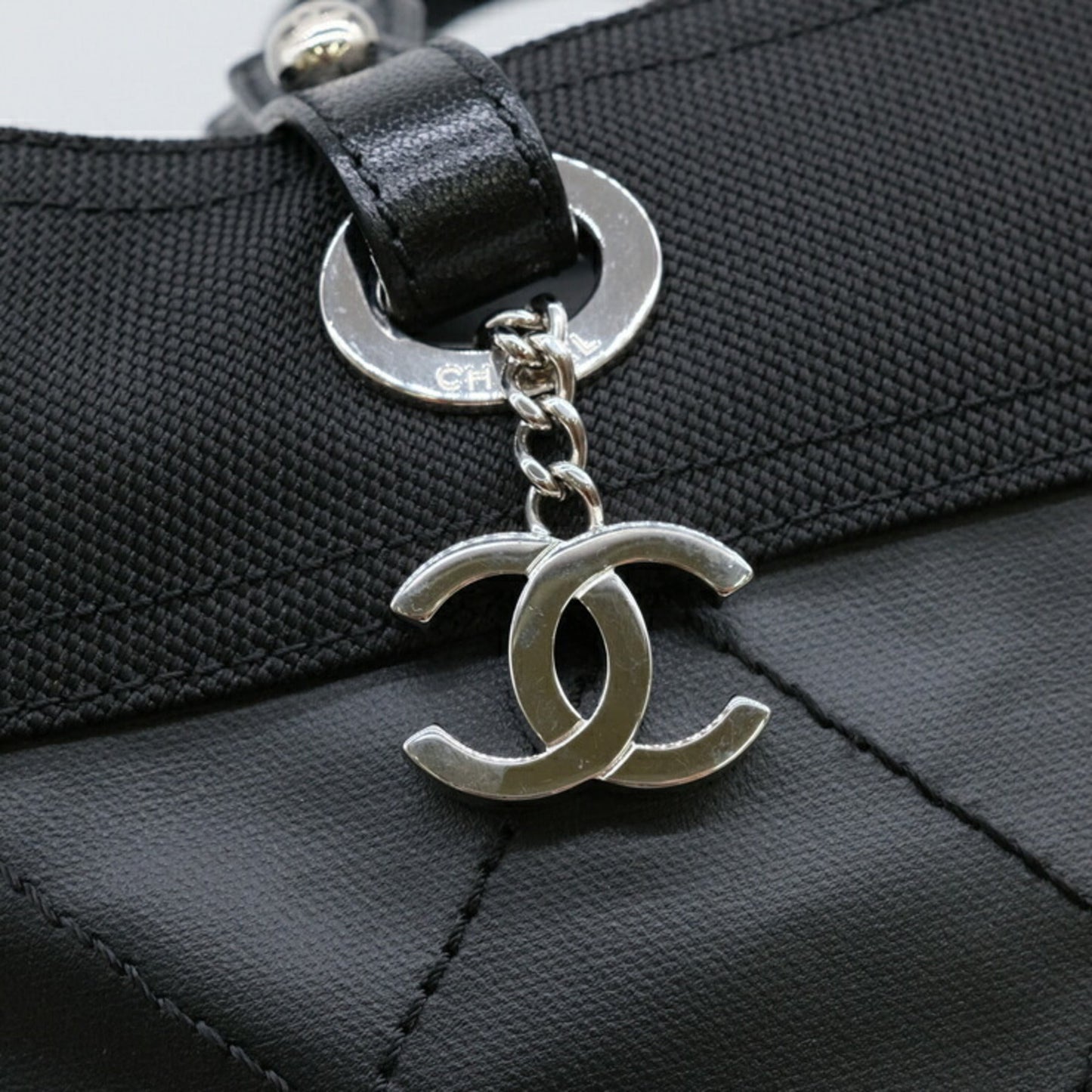 Chanel Black Coated Canvas Tote Bag ()