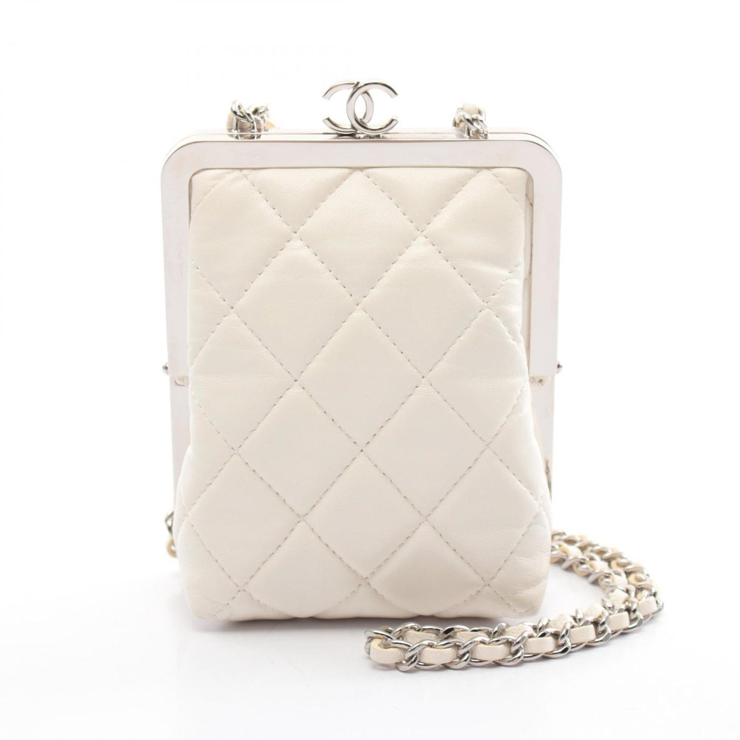 Chanel White Leather Plastic Shoulder Bag ()