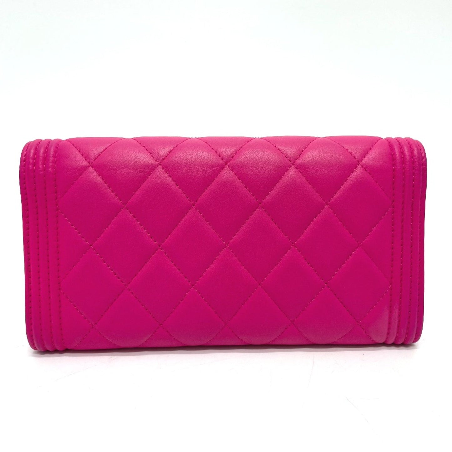 Chanel Pink Leather Long Wallet (Bi-Fold) ()