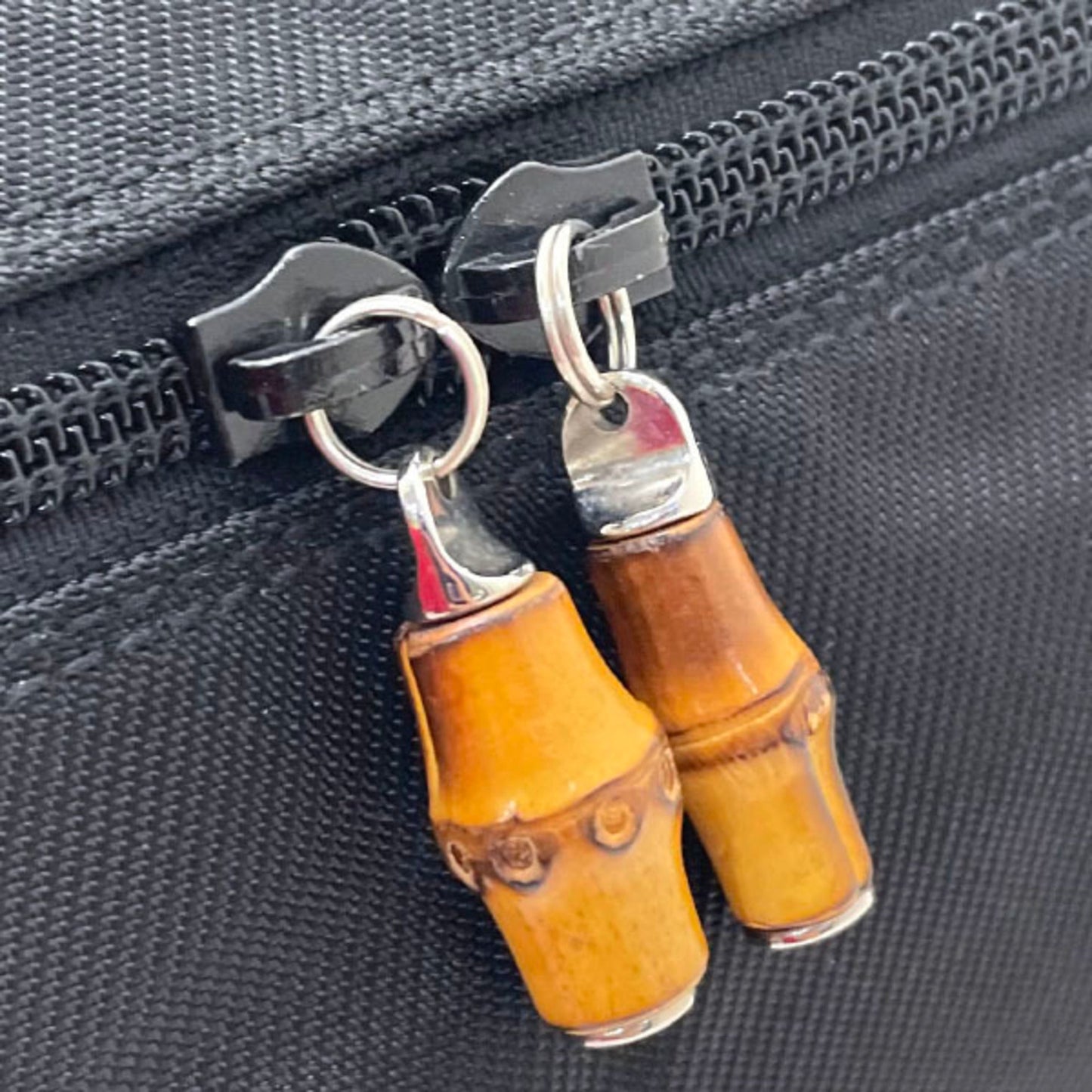 Gucci Bamboo Black Leather Handbag Vanity Bag ()