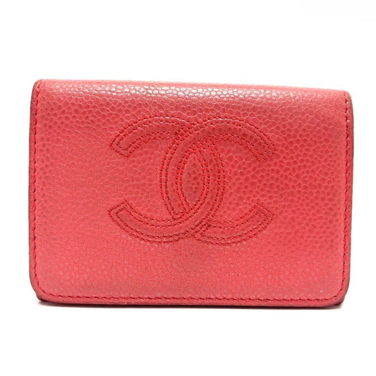 Chanel Pink Leather Wallet (Tri-Fold) ()