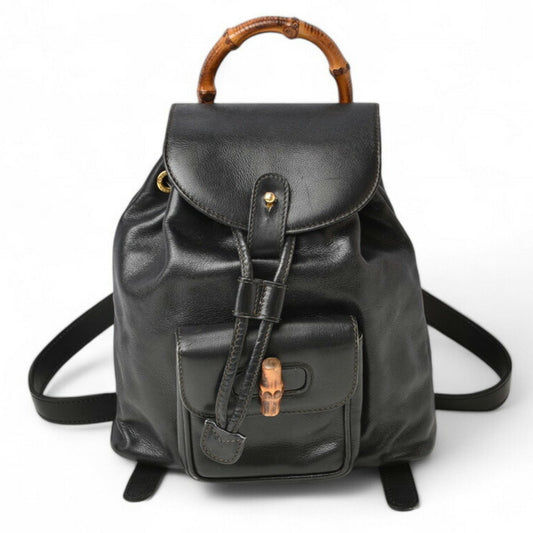 Gucci Black Leather Backpack ()