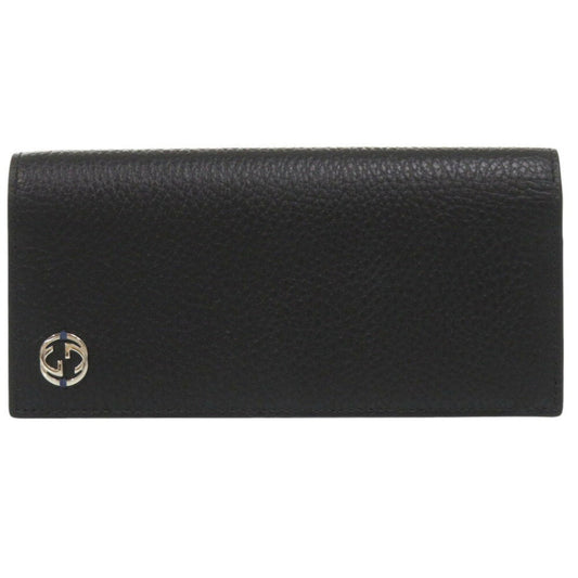 Gucci Black Blue Leather Long Wallet (Bi-Fold) ()