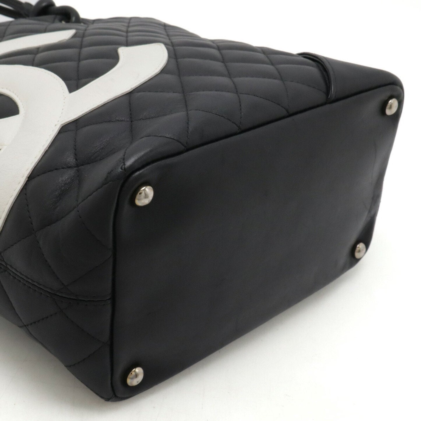 Chanel Black White Cambon Ligne Shoulder Bag Tote Bag ()