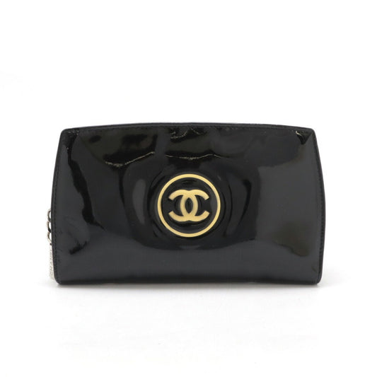 Chanel Black Patent Leather Long Wallet (Bi-Fold) ()