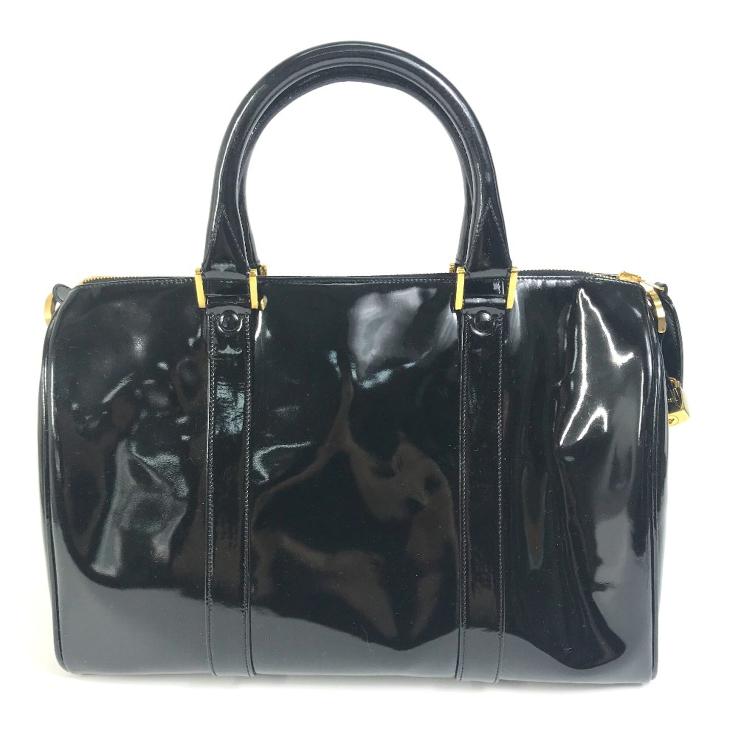 Chanel Black Patent Leather Boston Bag ()