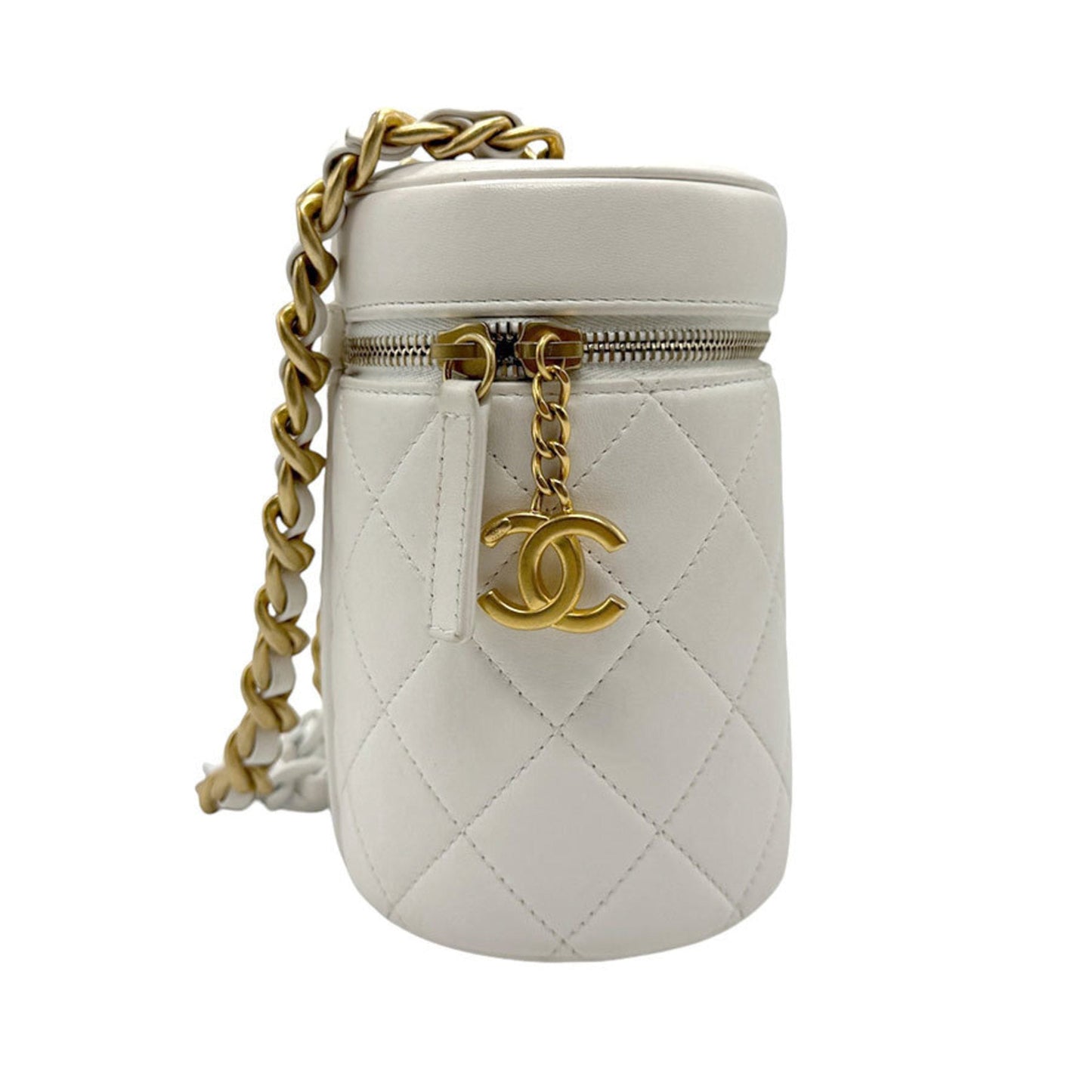 Chanel White Leather Shoulder Bag ()