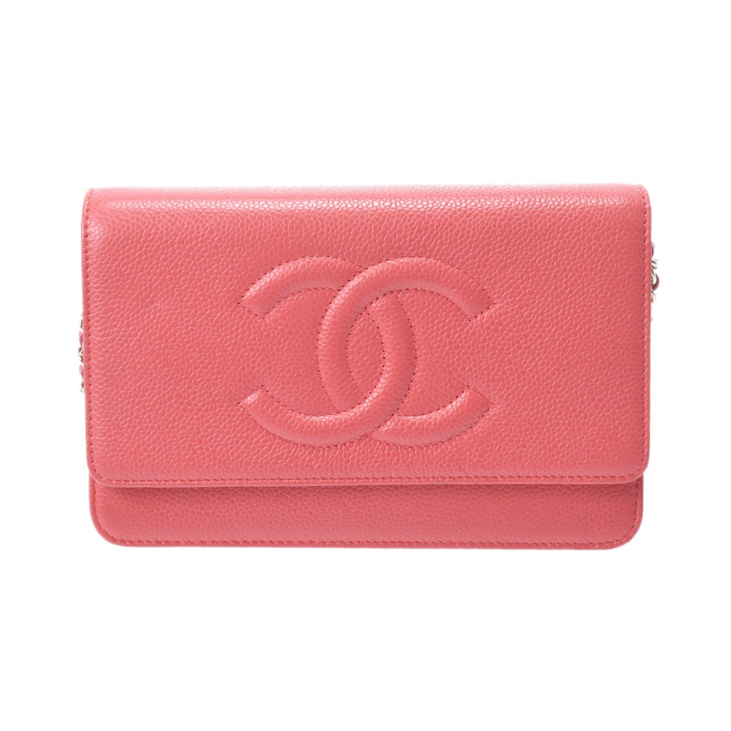 Chanel Pink Grained Calfskin Chain/Shoulder Wallet ()