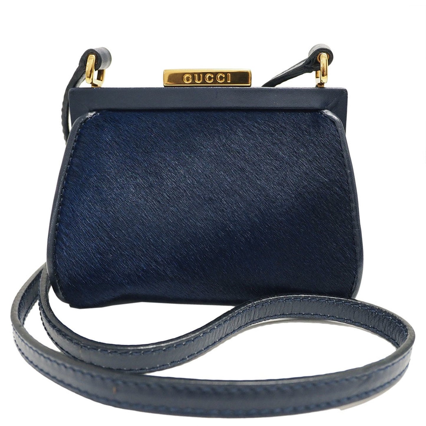 Gucci Navy Leather Pochette Shoulder Bag ()
