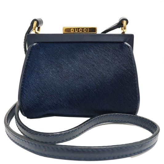 Gucci Navy Leather Pochette Shoulder Bag ()