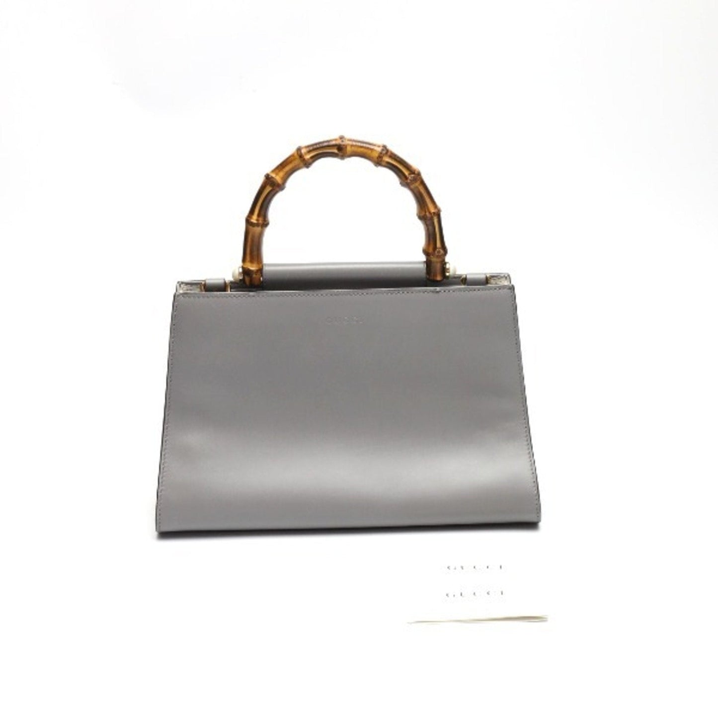 Gucci Gray Bamboo Handbag ()