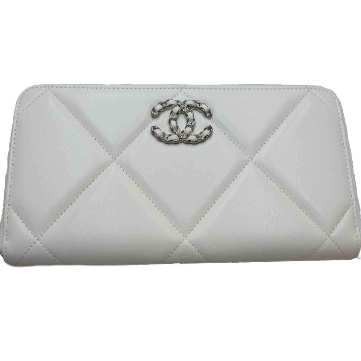Chanel White Leather Wallet (Bi-Fold) ()