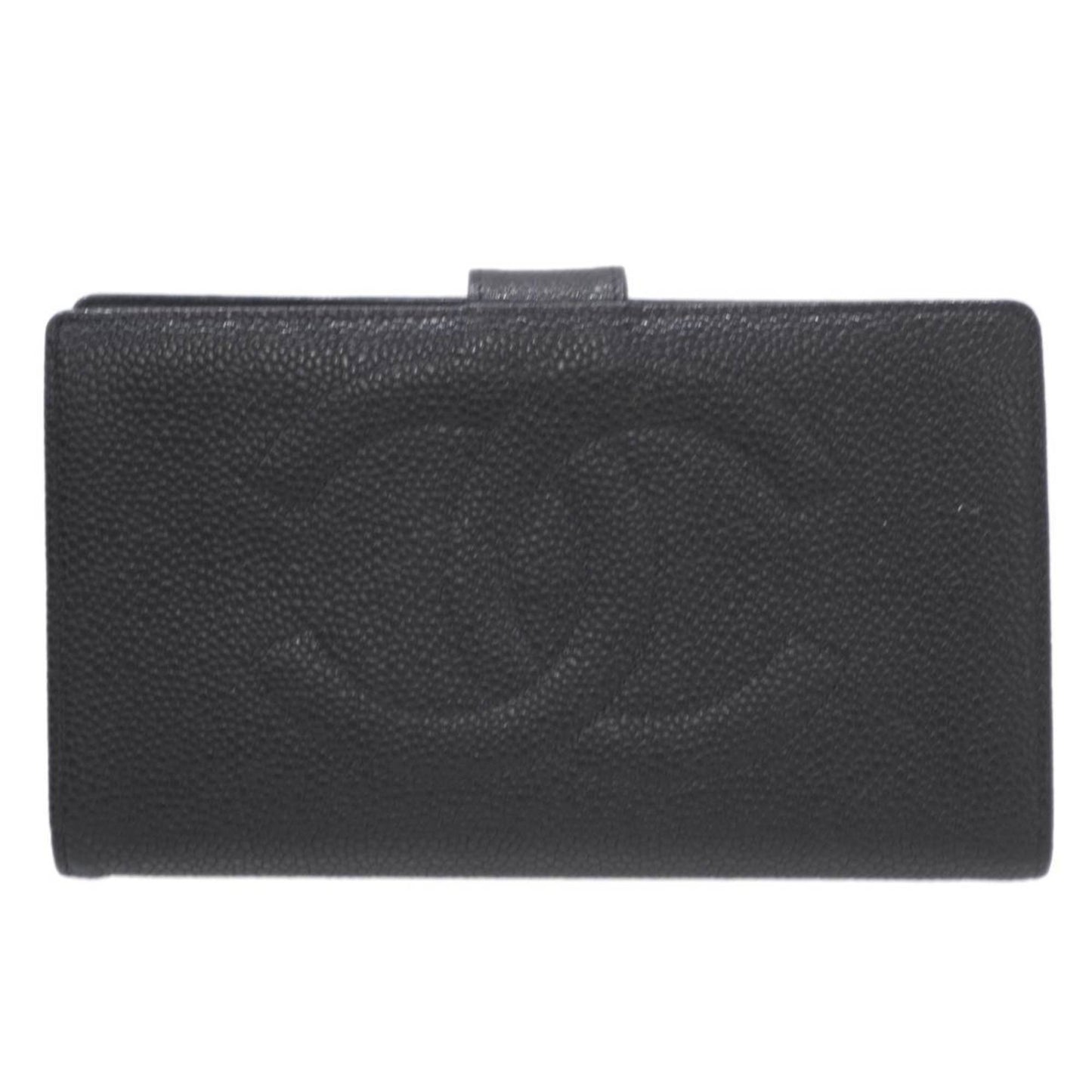 Chanel Black Grained Calfskin Wallet (Bi-Fold) ()