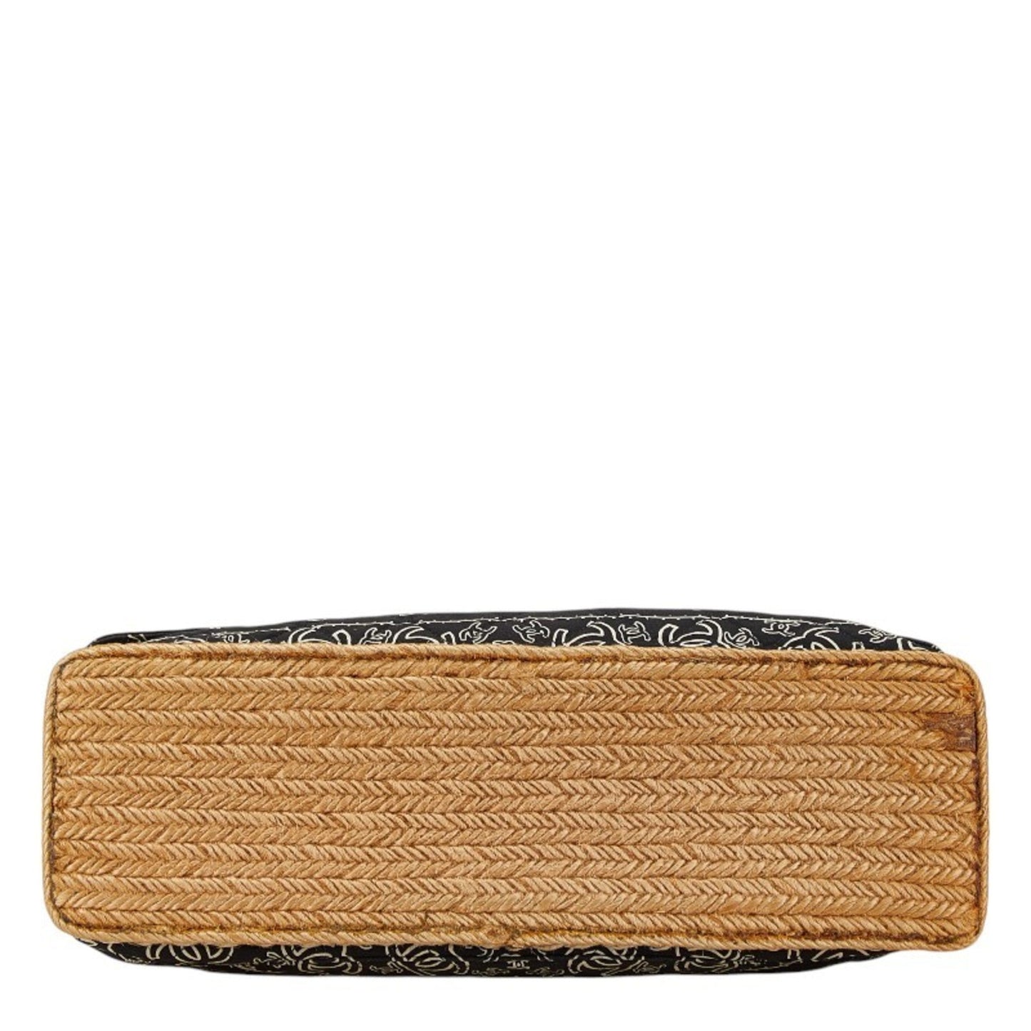 Chanel Black White Cotton Shoulder Bag ()