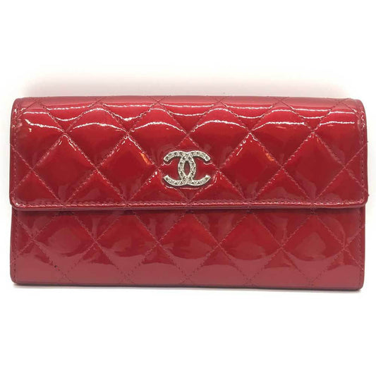 Chanel Matelasse Bordeaux Wine Leather Long Wallet (Bi-Fold) ()