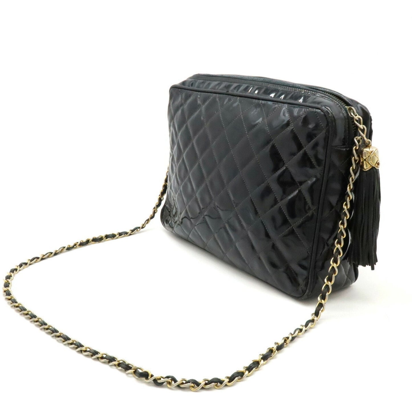 Chanel Black Patent Leather Shoulder Bag ()