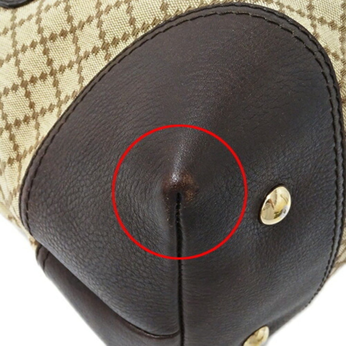 Gucci Diamante Beige Brown Canvas Handbag Tote Bag ()