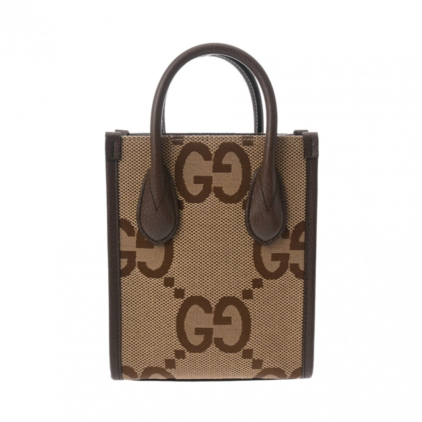 Gucci Gg Canvas Beige Brown Gg Canvas Leather Handbag Tote Bag ()