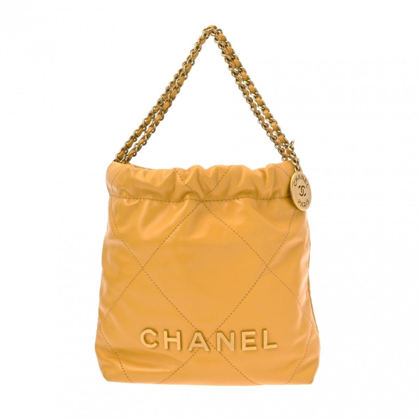 Chanel Yellow Leather Shoulder Bag ()
