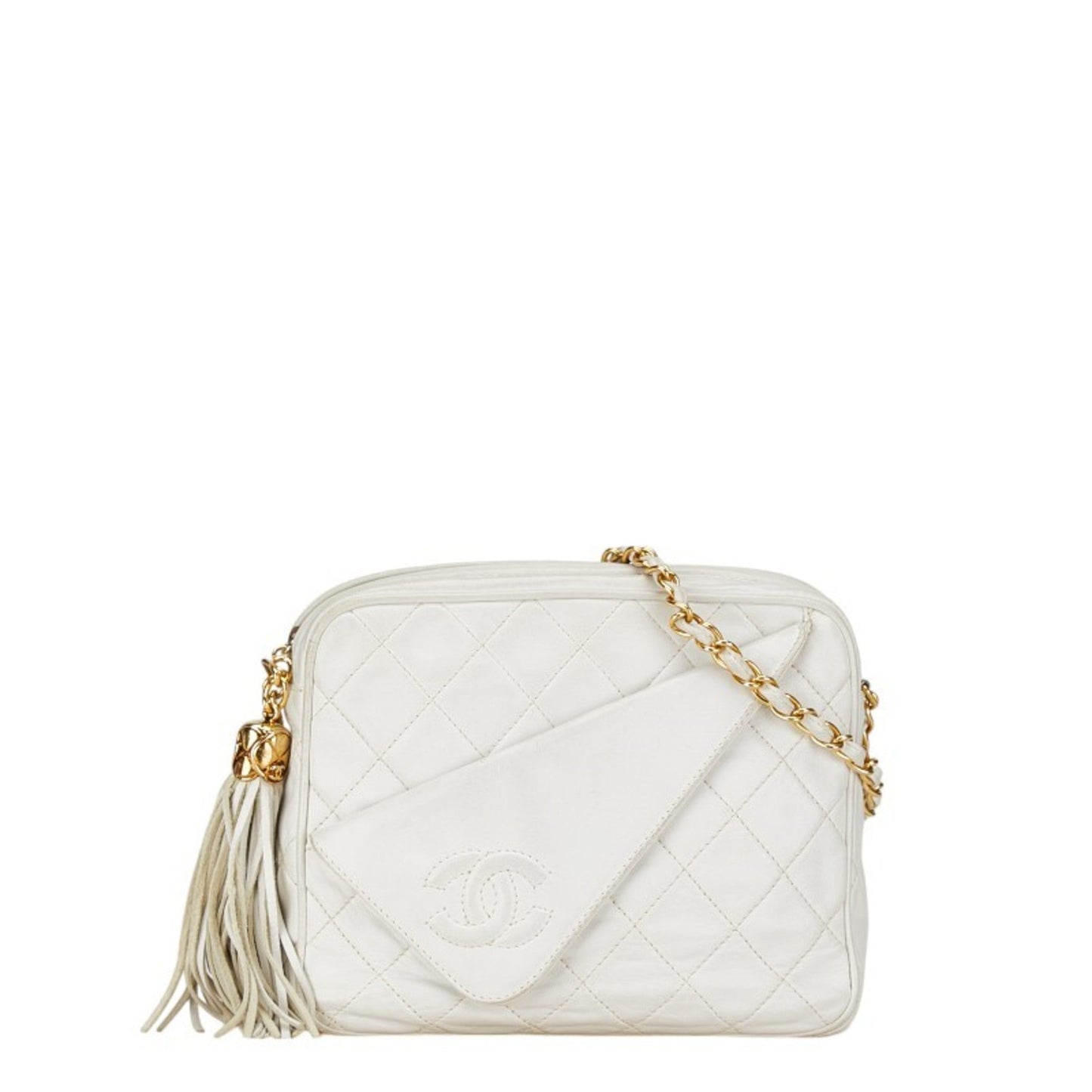 Chanel White Leather Shoulder Bag ()
