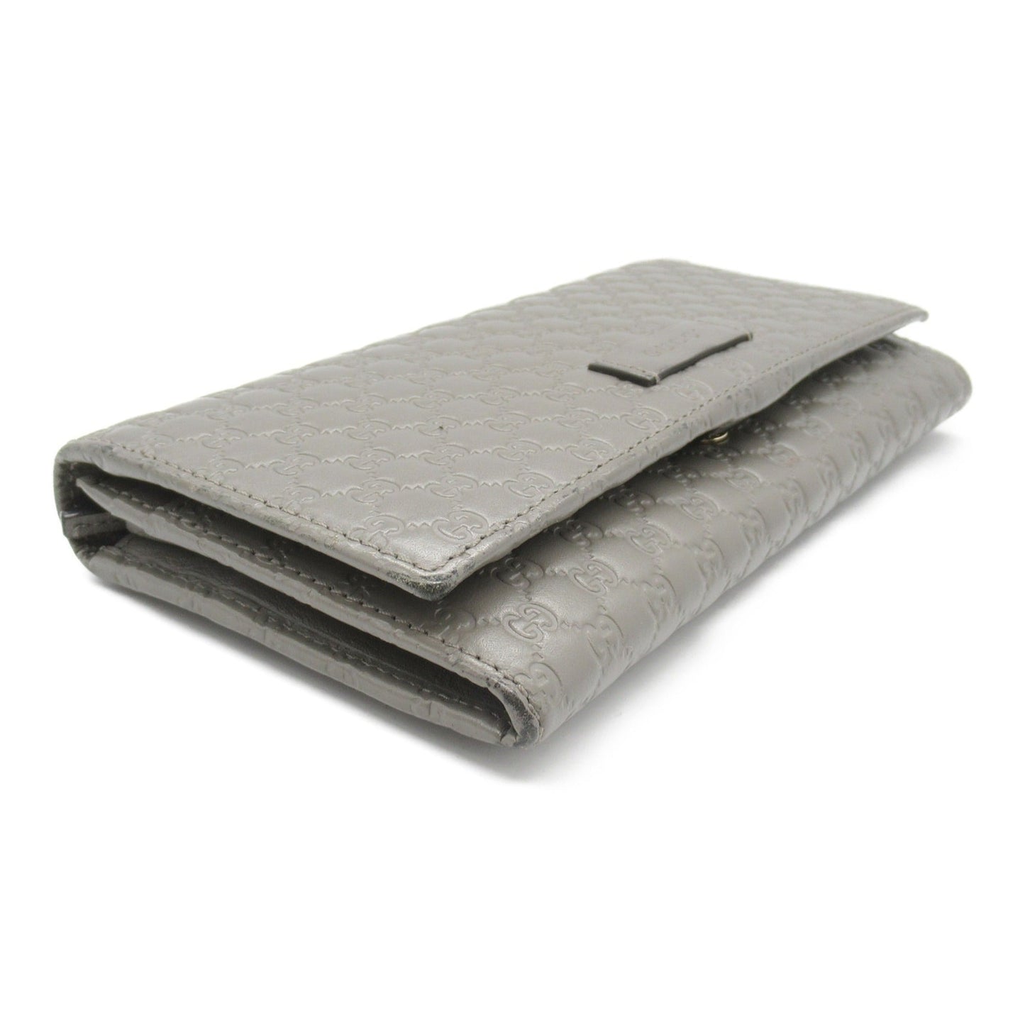 Gucci Gray Leather Long Wallet (Bi-Fold) ()