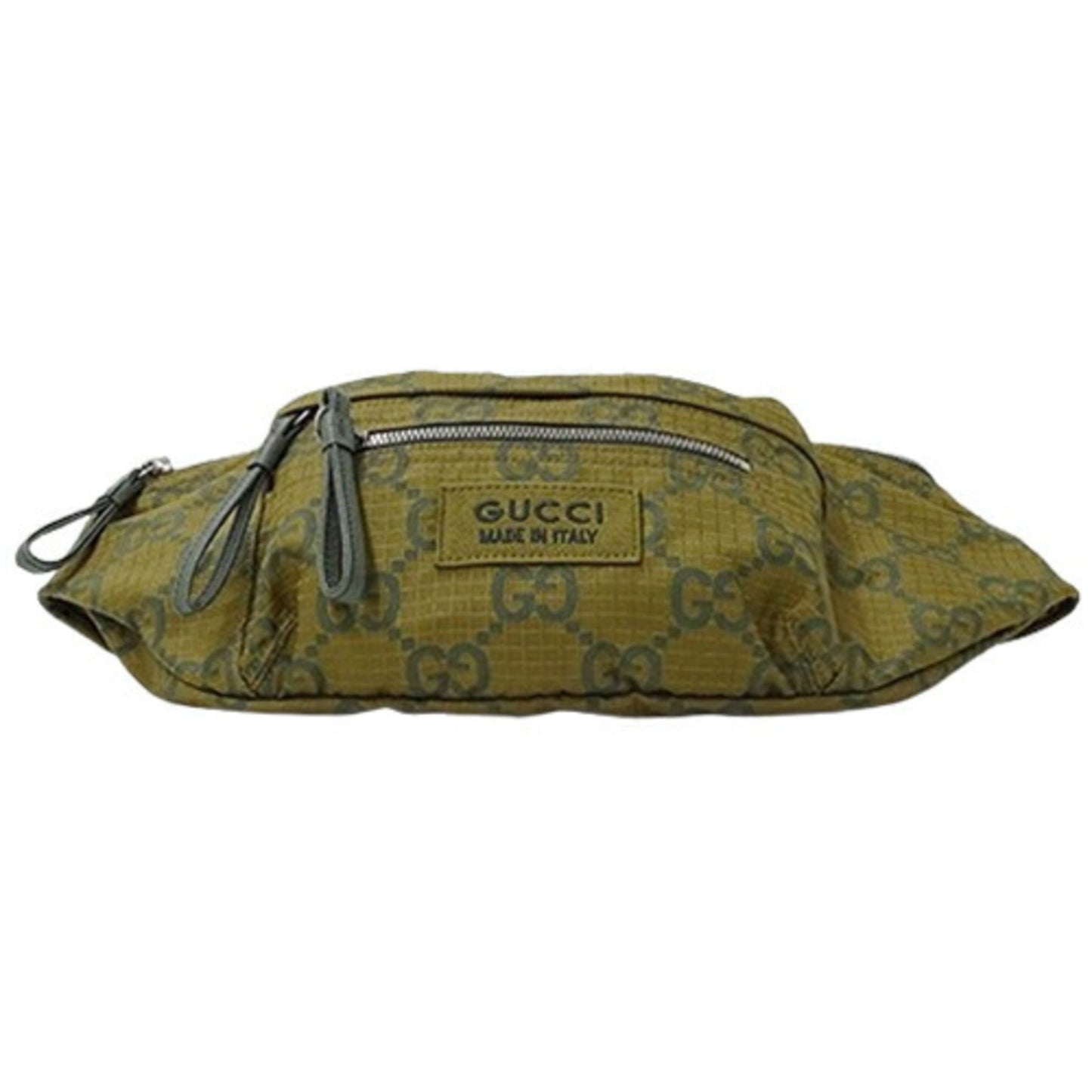 Gucci Beige Green Khaki Nylon Sling Bag ()