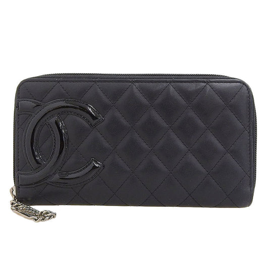 Chanel Black Leather Long Wallet (Bi-Fold) ()