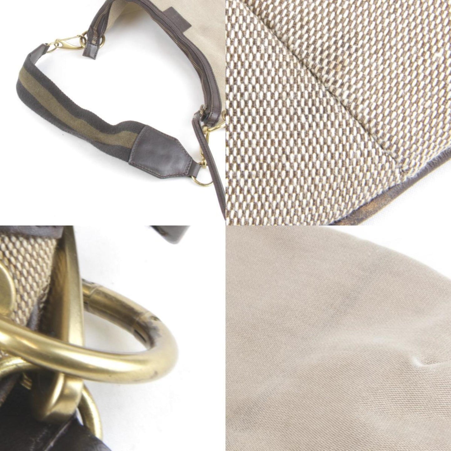 Gucci Khaki Canvas Handbag ()