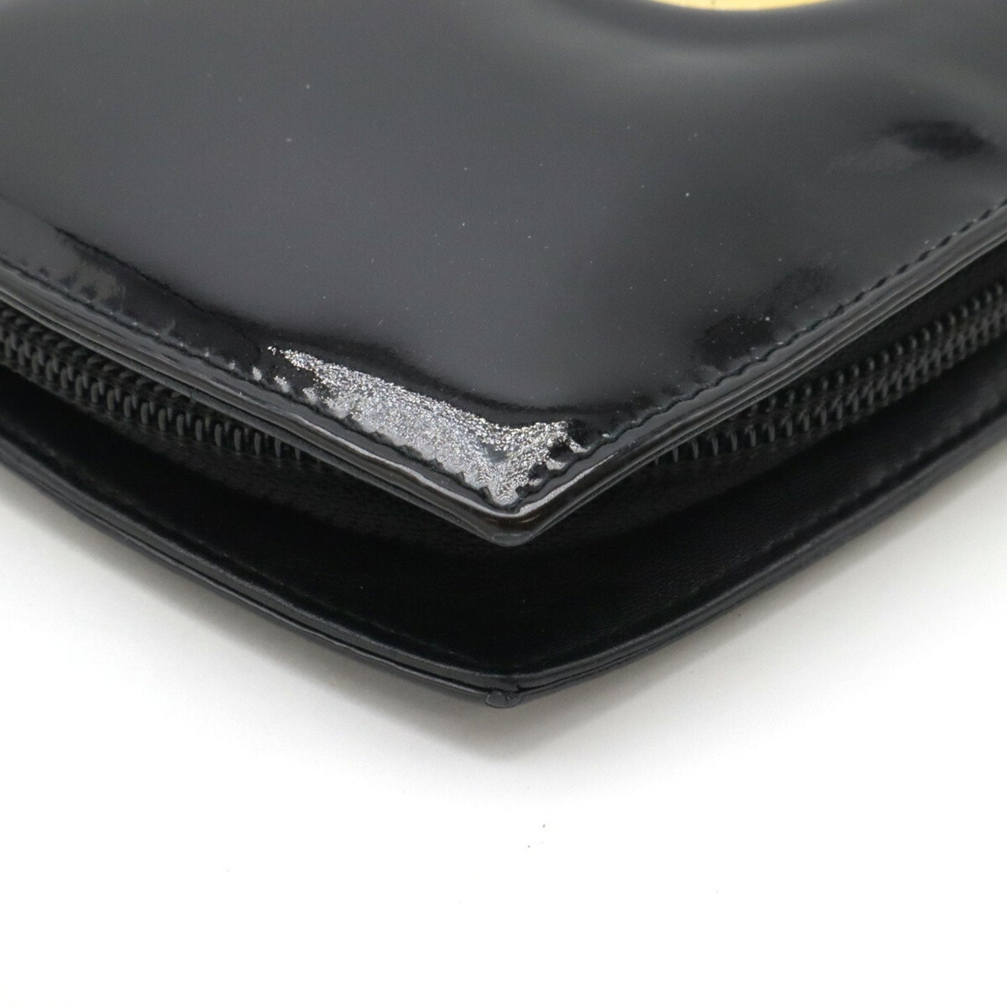 Chanel Black Patent Leather Long Wallet (Bi-Fold) ()