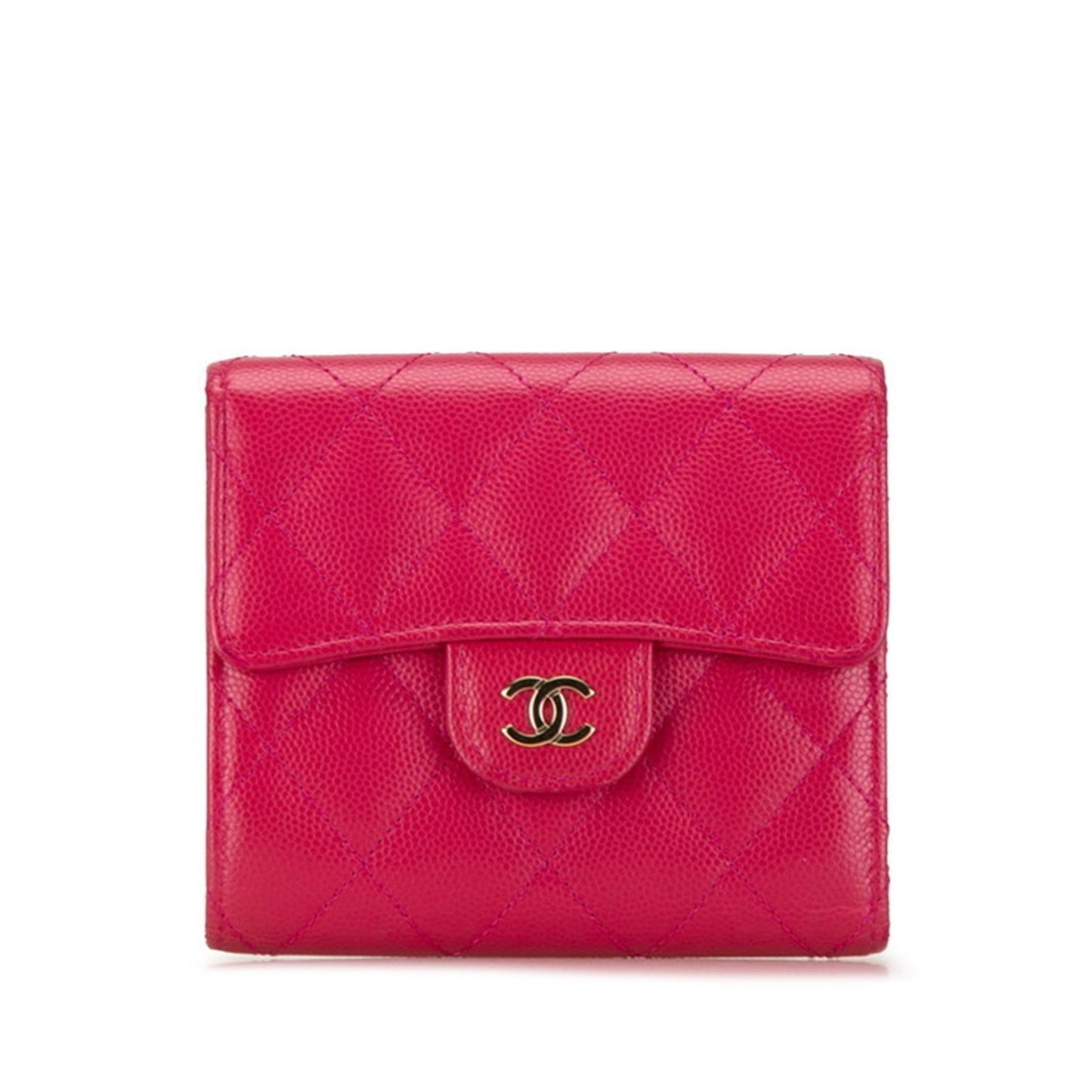Chanel Pink Grained Calfskin Wallet (Bi-Fold) ()