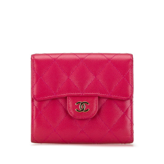 Chanel Pink Grained Calfskin Wallet (Bi-Fold) ()