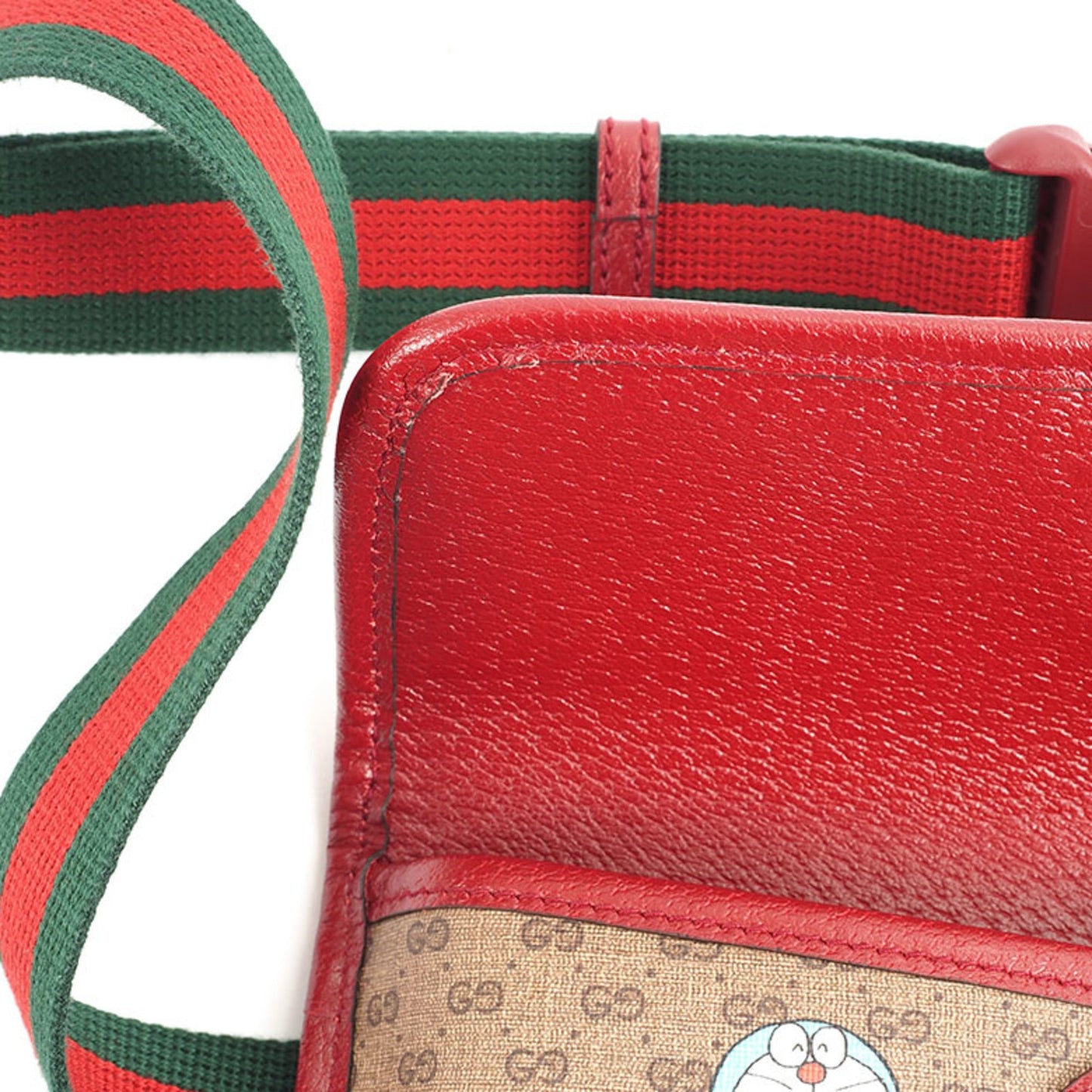 Gucci Beige Bordeaux Pvc Leather Sling Bag ()