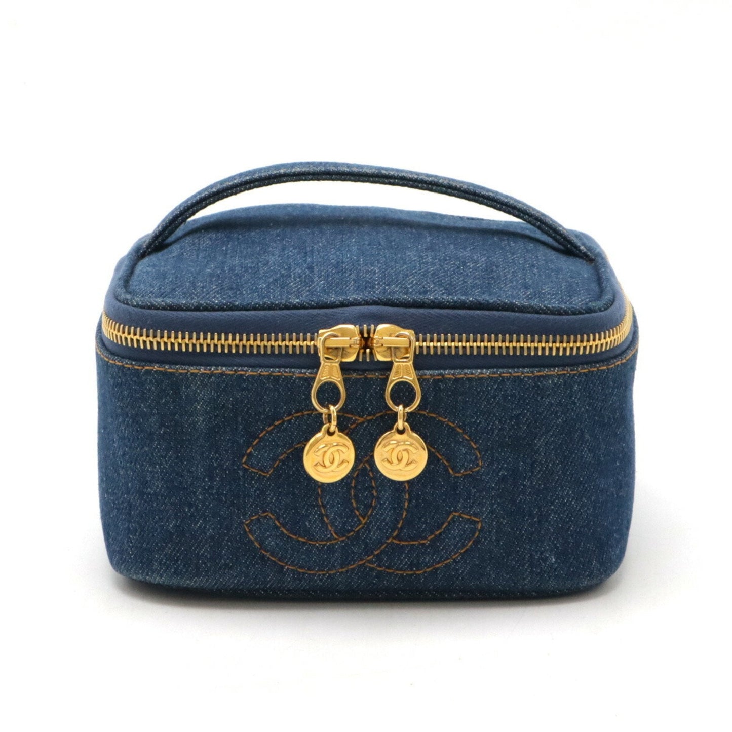 Chanel Blue Denim Handbag Vanity Bag ()