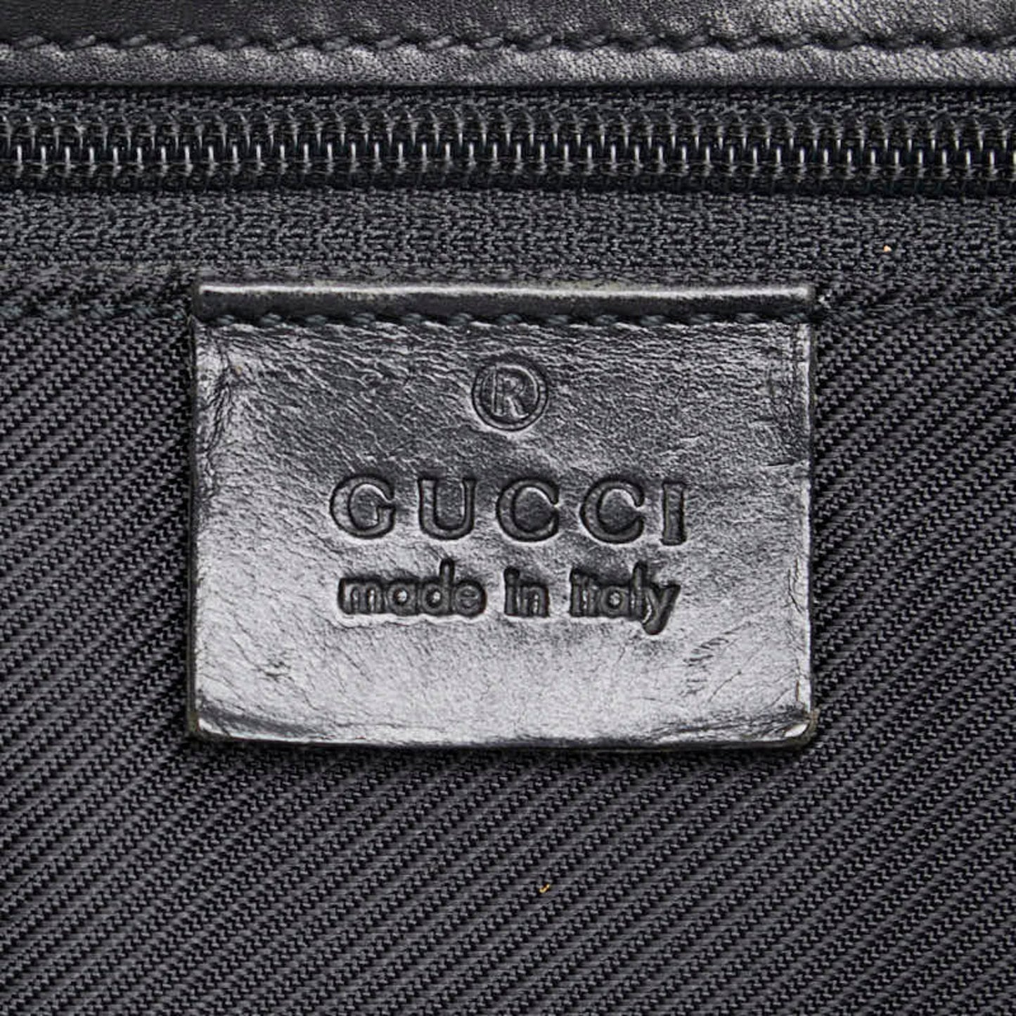 Gucci Black Canvas Leather Shoulder Bag Tote Bag ()
