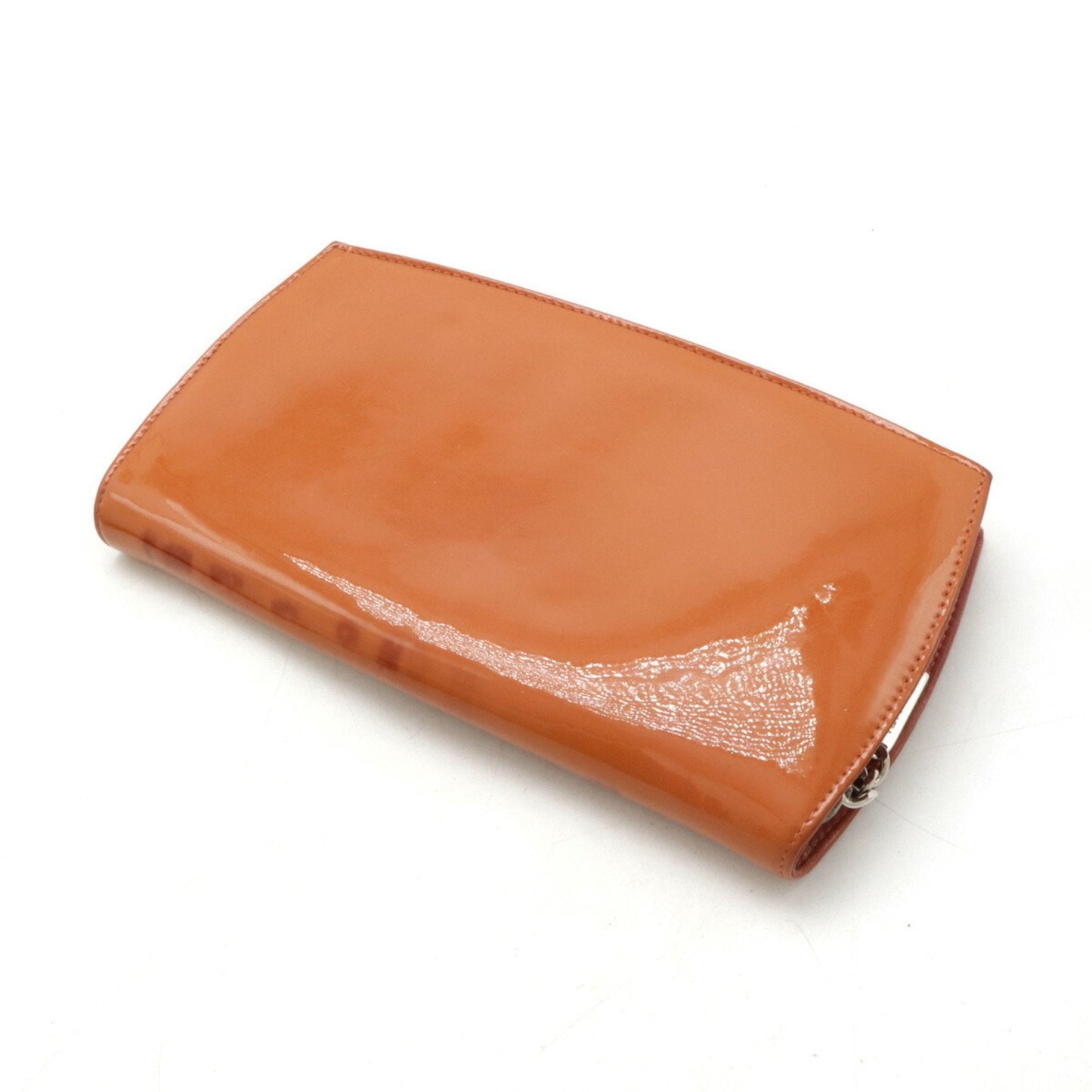 Chanel Orange Leather Long Wallet (Bi-Fold) ()