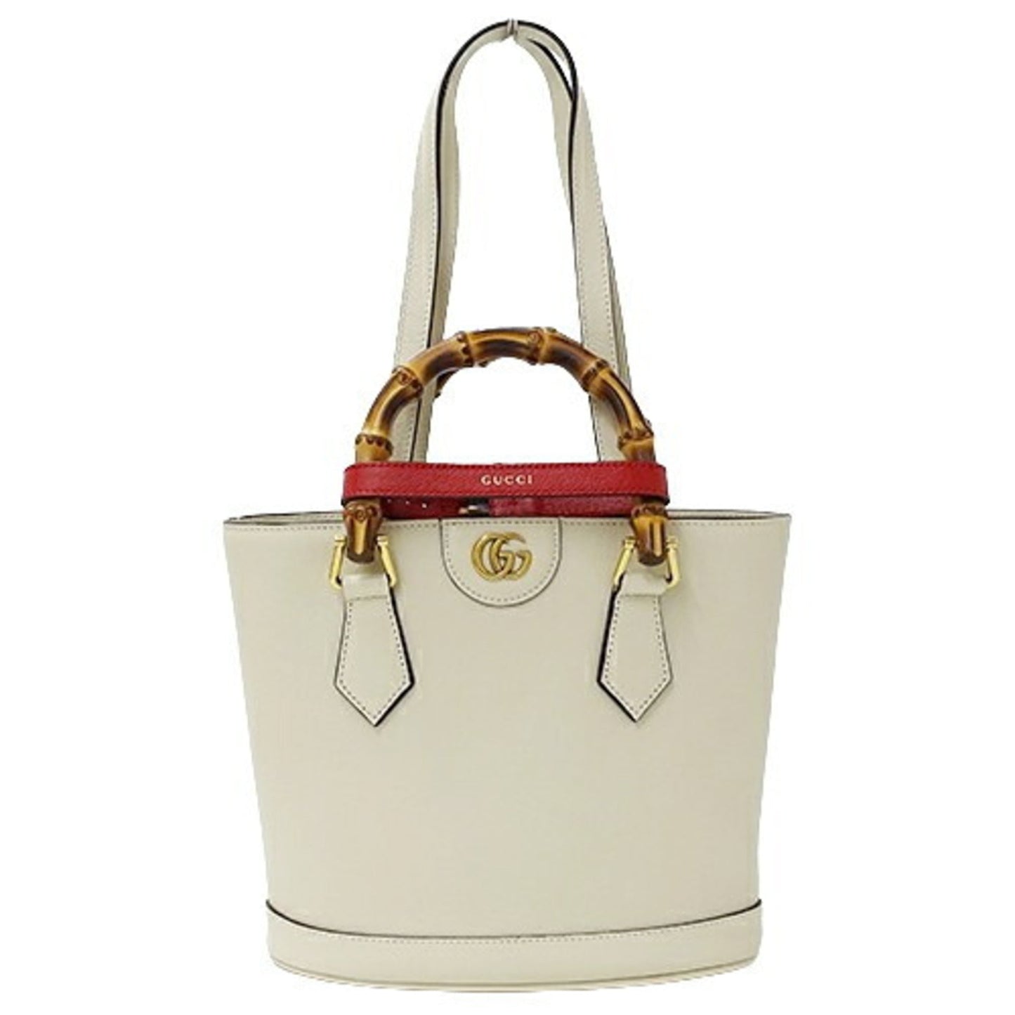 Gucci White Bamboo Handbag Tote Bag ()